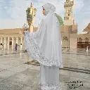 Telekung Travel Satin Printed (Awning Moss Crepe Berdagu) in LSD0007